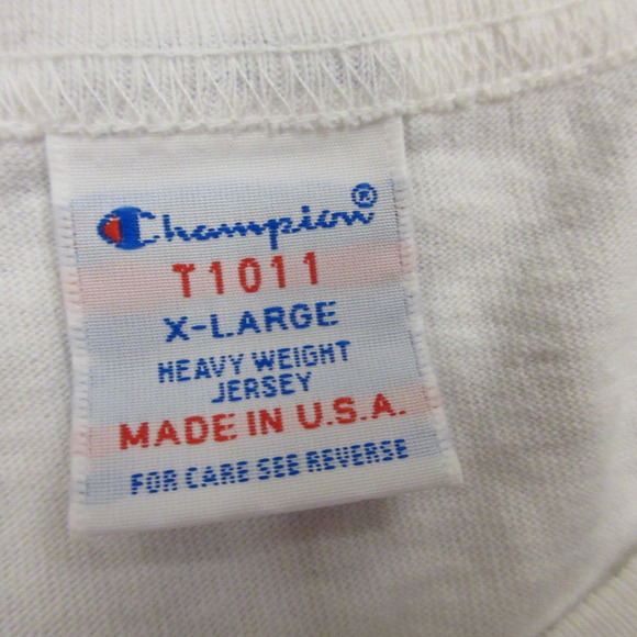 Vintage Champion T1011 Heavy Weight Jersey T-Shirt size XL Crewneck Made in USA - Picture 2 of 9